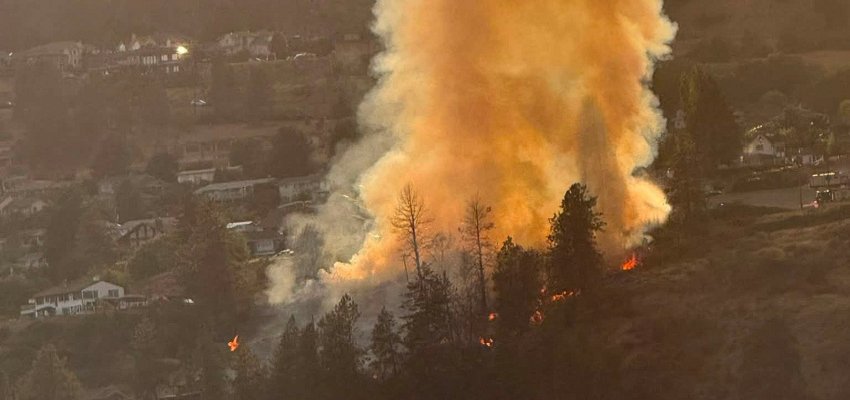 UPDATE: Wildfire above Hwy 97 in Peachland being held by crews